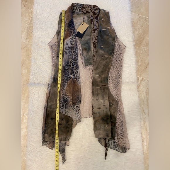 Alberto Makali Open Long Asymmetrical Vest NWT - Picture 15 of 16